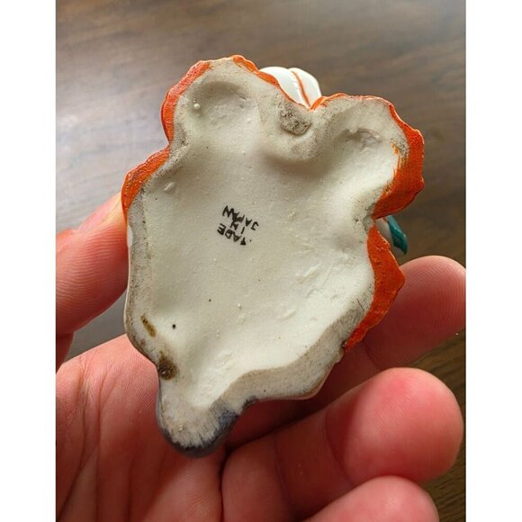 Vintage Ceramic Dog Figurine With Orange & Teal Accents - Picture 8 of 16